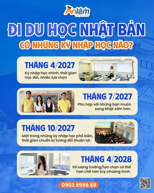 📚 ĐI DU HỌC NHẬT BẢN CÓ NHỮNG KỲ NHẬP HỌC NÀO?